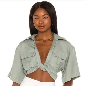 L'academie Green Crop Top